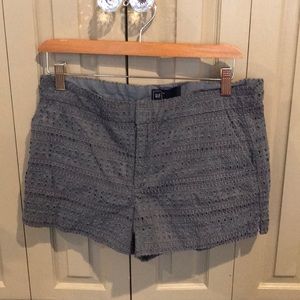 Grey Eyelet Shorts